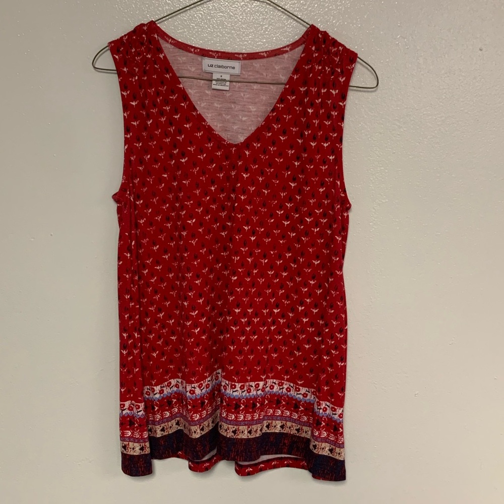 Red patterned shirt